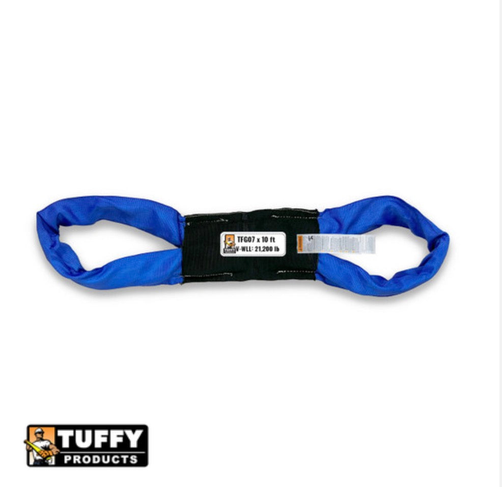 Tuffy Blue 10 ft Eye & Eye Flexi-Grip Round Sling - 21200 lbs WLL