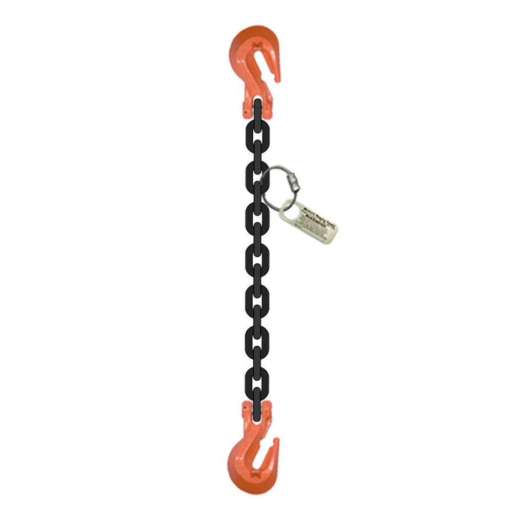 1/2" x 10 ft Single Leg Grade 100 Chain Sling w/Cradle Grab HKS each end- 15000 lbs WLL