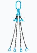3/8" x 12’ Adjustable Chain Sling - 4-Leg (Grade 100) - AQOS - WLL 22900lbs At 60° - Sling Hooks