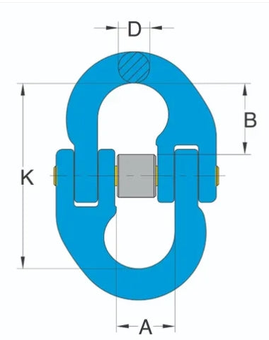 Yoke 3/4" Grade 100 Connecting Link - WLL 35,300 lbs.