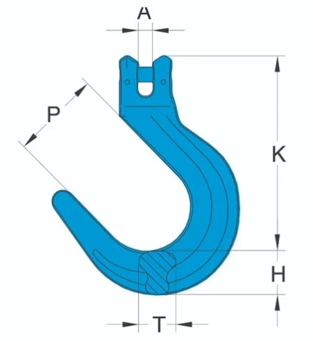 Yoke 3/8" Grade 100 Clevis Foundry Hook - WLL 8,800 lbs