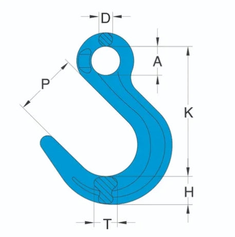 Yoke 5/8" Grade 100 Eye Foundry Hook - WLL 22,600 lbs