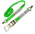 Holloway 2" x 20" Green Double J Hook Tie Down Ratchet Strap | WLL: 4,000 Lbs.